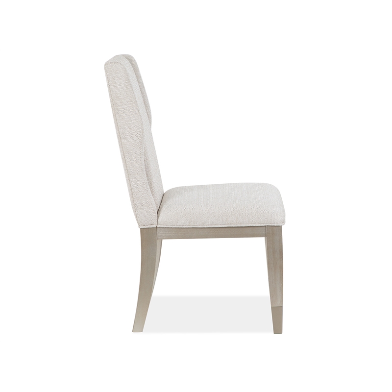 Bowery Hill Transitional Acadia White Upholstered Host Chair Two Pack