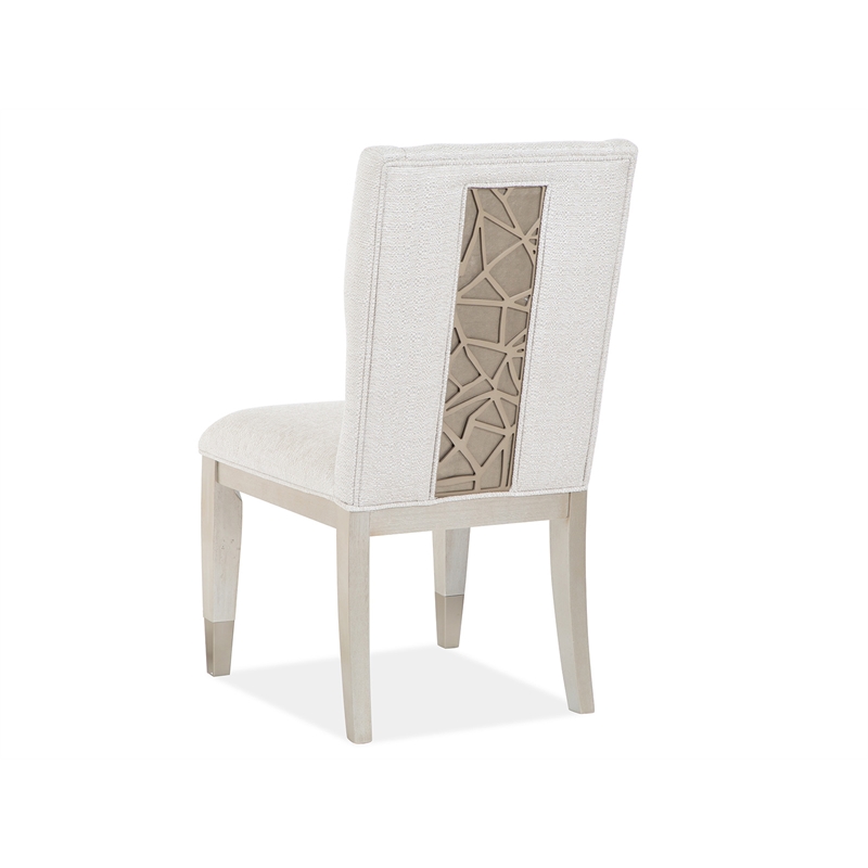 Bowery Hill Transitional Acadia White Upholstered Host Chair Two Pack