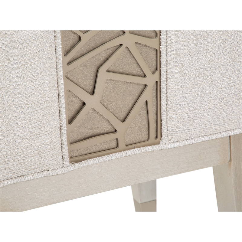 Bowery Hill Transitional Acadia White Upholstered Host Chair Two Pack