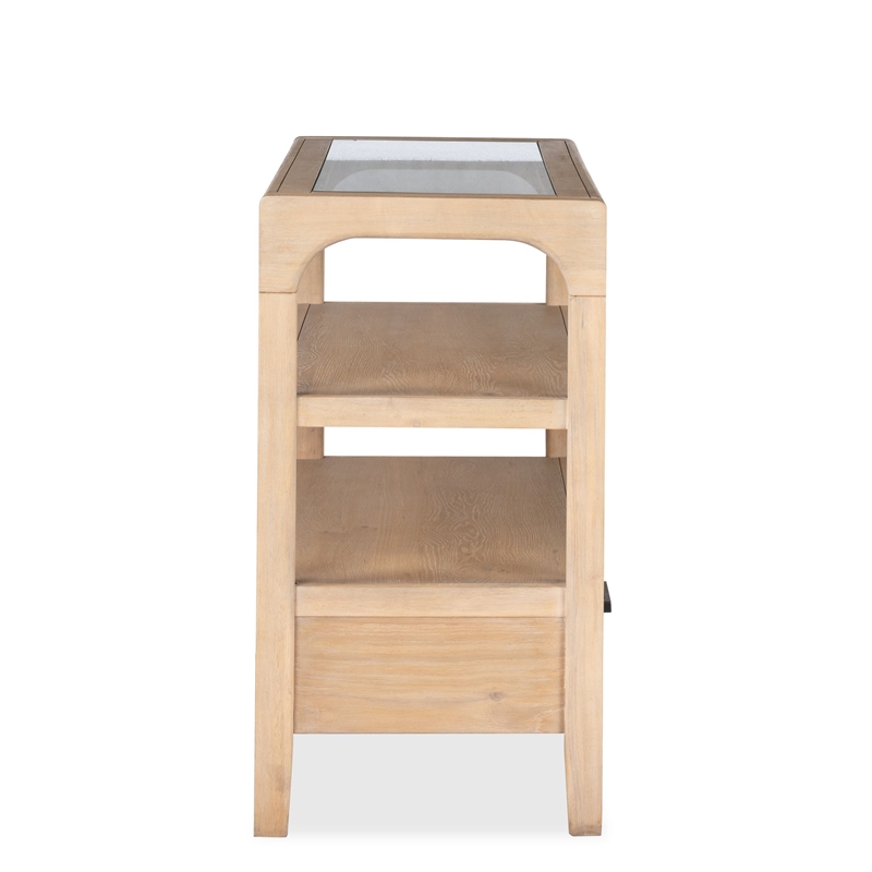 Bowery Hill Transitional Oak Veneer and Hardwood Solids Butternut Sideboard