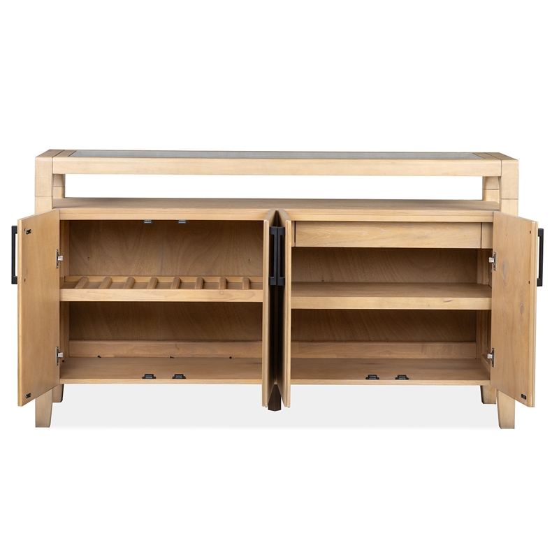 Bowery Hill Transitional Oak Veneer and Hardwood Solids Butternut Sideboard