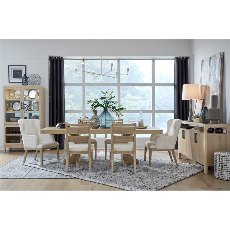 Bowery Hill Transitional Oak Veneer and Hardwood Solids Butternut Sideboard