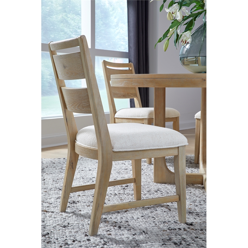 Bowery Hill Transitional Butternut Upholstered Side Chair Two Pack