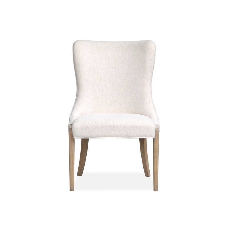 Bowery Hill Transitional Brown Upholstered Host Chair Two Pack