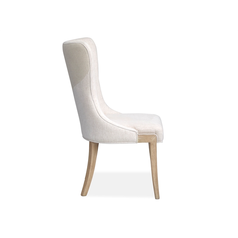 Bowery Hill Transitional Brown Upholstered Host Chair Two Pack
