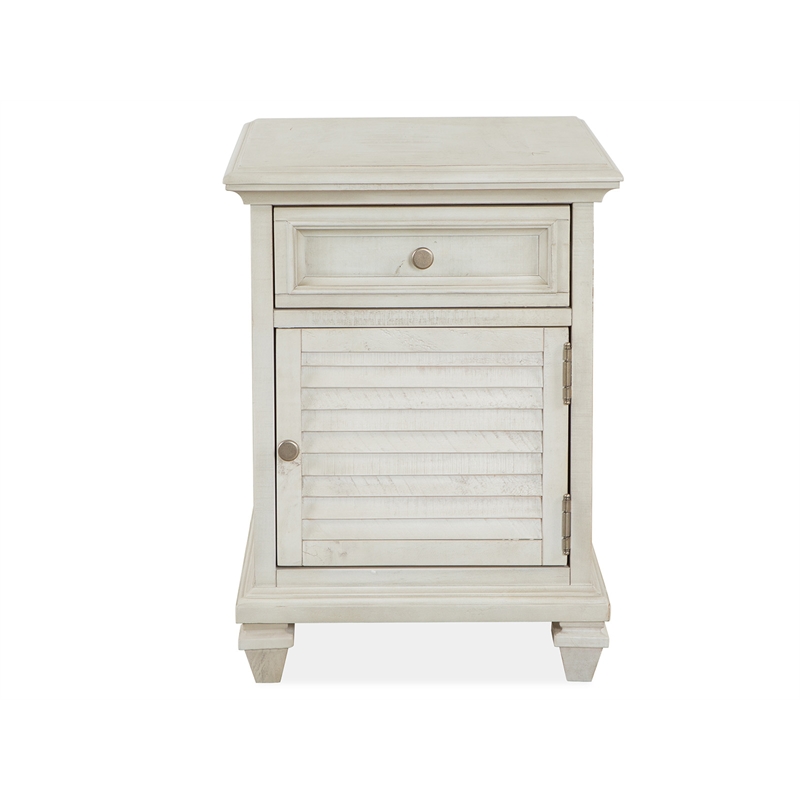 Bowery Hill Pine Veneer and Pine Solids Alabaster Chairside End Table