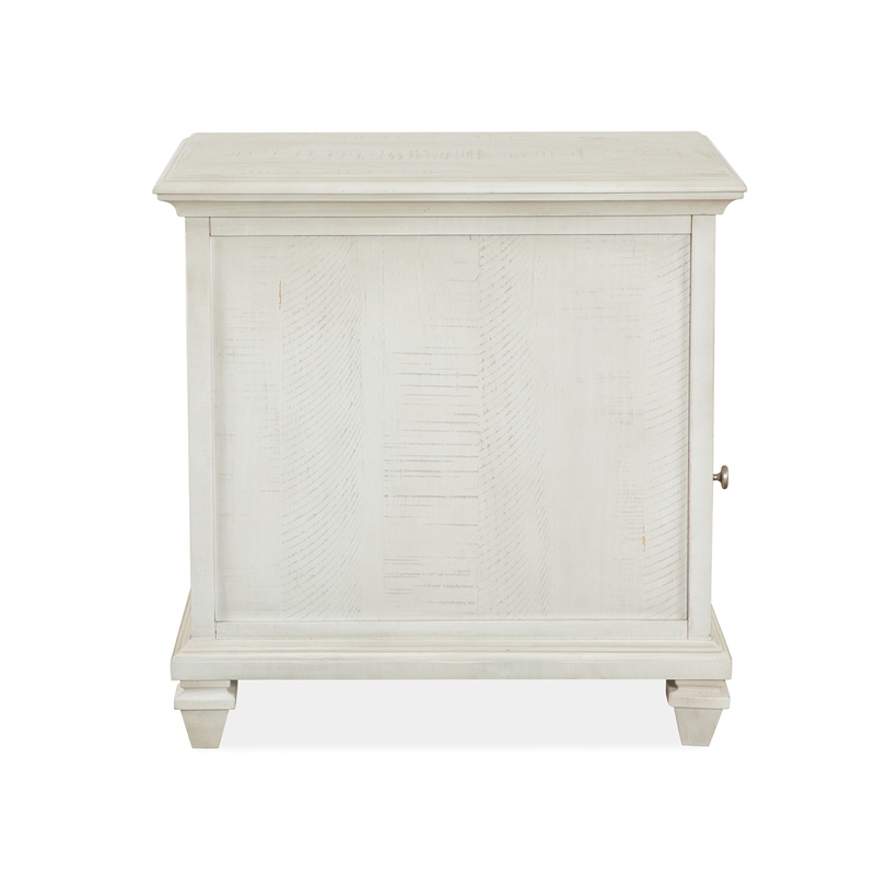 Bowery Hill Pine Veneer and Pine Solids Alabaster Chairside End Table