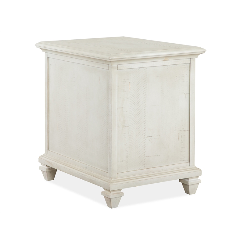 Bowery Hill Pine Veneer and Pine Solids Alabaster Chairside End Table