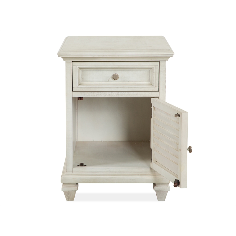 Bowery Hill Pine Veneer and Pine Solids Alabaster Chairside End Table