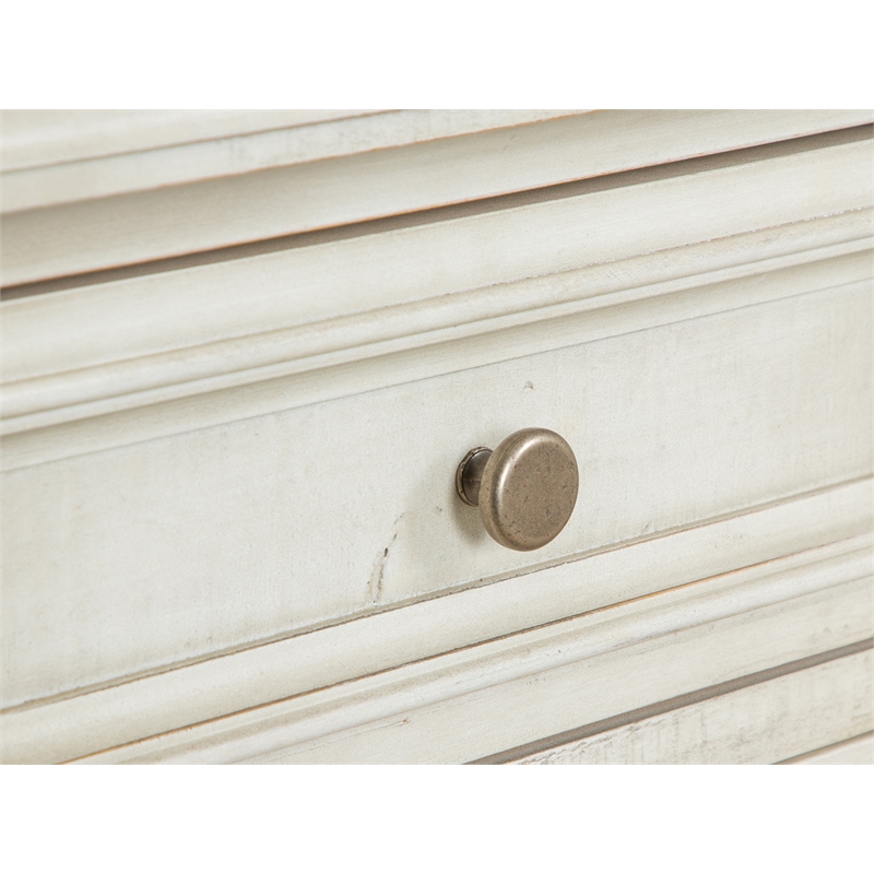 Bowery Hill Pine Veneer and Pine Solids Alabaster Chairside End Table