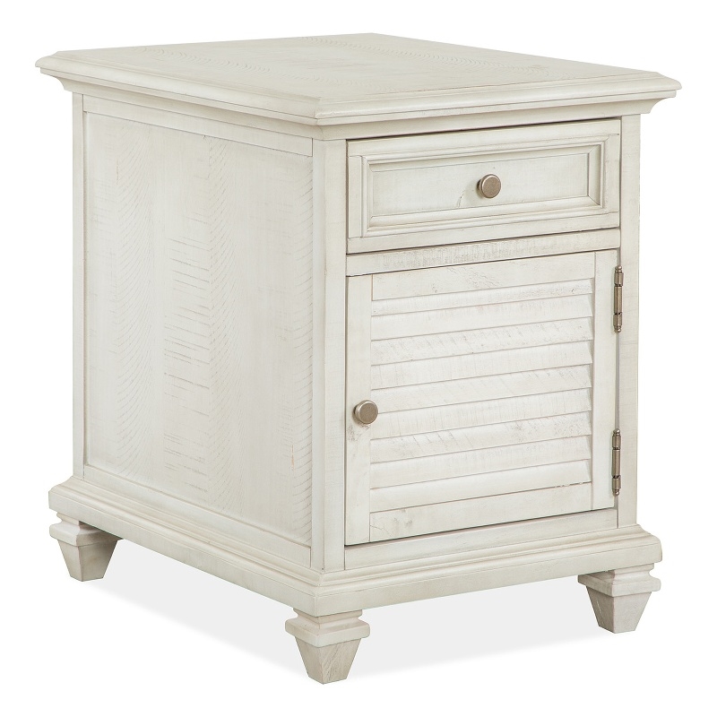 Bowery Hill Pine Veneer and Pine Solids Alabaster Chairside End Table