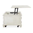 Bowery Hill Pine Veneer Alabaster Cocktail Table Rectangular Lift Top Storage