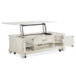 Bowery Hill Pine Veneer Alabaster Cocktail Table Rectangular Lift Top Storage
