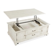 Bowery Hill Pine Veneer Alabaster Cocktail Table Rectangular Lift Top Storage