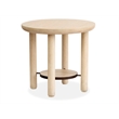 Bowery Hill Transitional Oak Veneer and Hardwood Solids Brown Round End Table