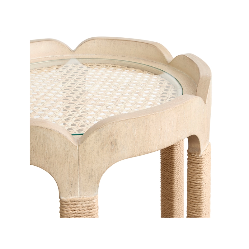 Bowery Hill Transitional Oak Veneer and Hardwood Solids Brown Drum Table