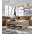 Bowery Hill Contemporary Wood Brown Rectangular Cocktail Table With Casters