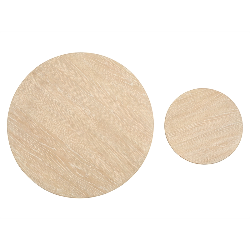 Bowery Hill Transitional Brown Nesting Cocktail Table With Casters