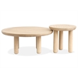 Bowery Hill Transitional Brown Nesting Cocktail Table With Casters