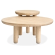 Bowery Hill Transitional Brown Nesting Cocktail Table With Casters