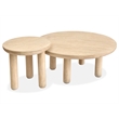 Bowery Hill Transitional Brown Nesting Cocktail Table With Casters