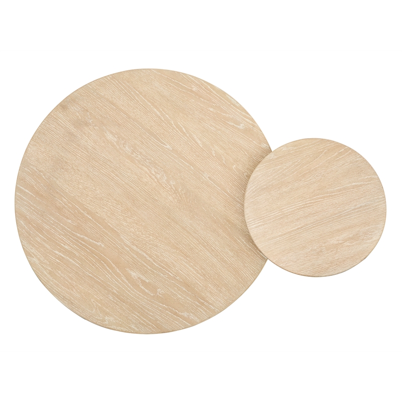 Bowery Hill Transitional Brown Nesting Cocktail Table With Casters