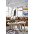 Bowery Hill Transitional Brown Nesting Cocktail Table With Casters