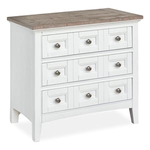 Bowery Hill Traditional Chalk White And Dovetail Grey 2 Tone Drawer Nightstand