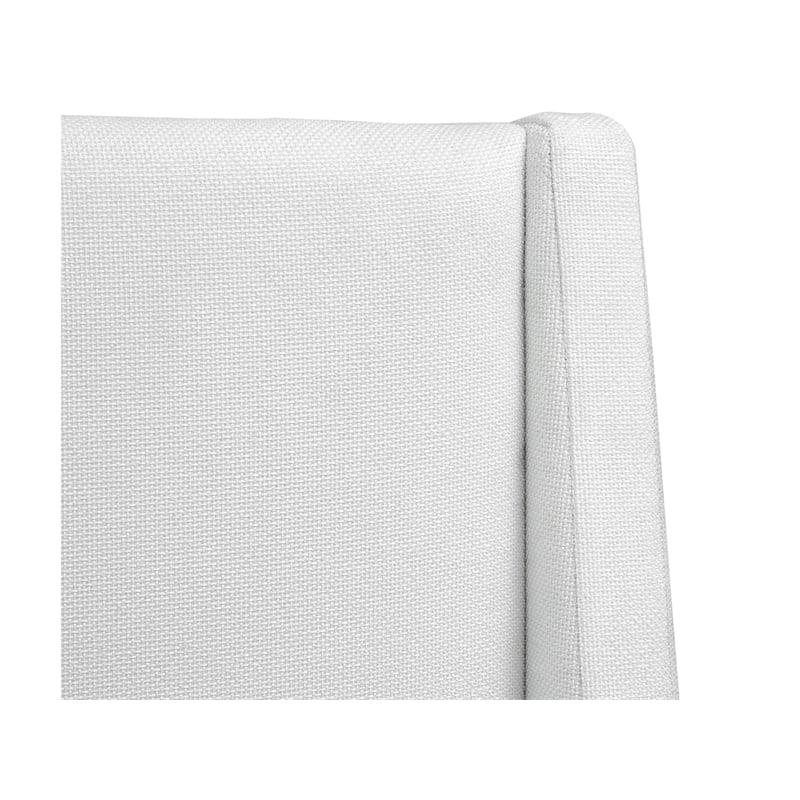 Bowery Hill Traditional Wood Queen White Upholstered Island Bed