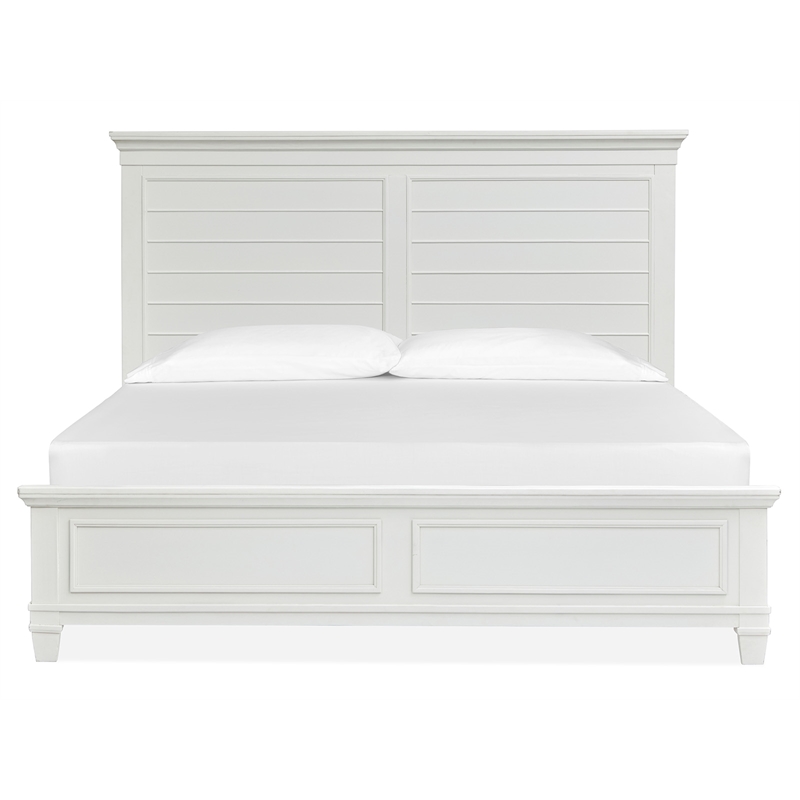Bowery Hill Traditional Wood White Dove Queen White Panel Bed