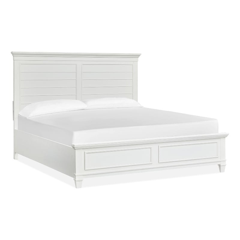 Bowery Hill Traditional Wood White Dove Queen White Panel Bed