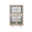 Bowery Hill Transitional Warm Silver And Acadia White Display Cabinet