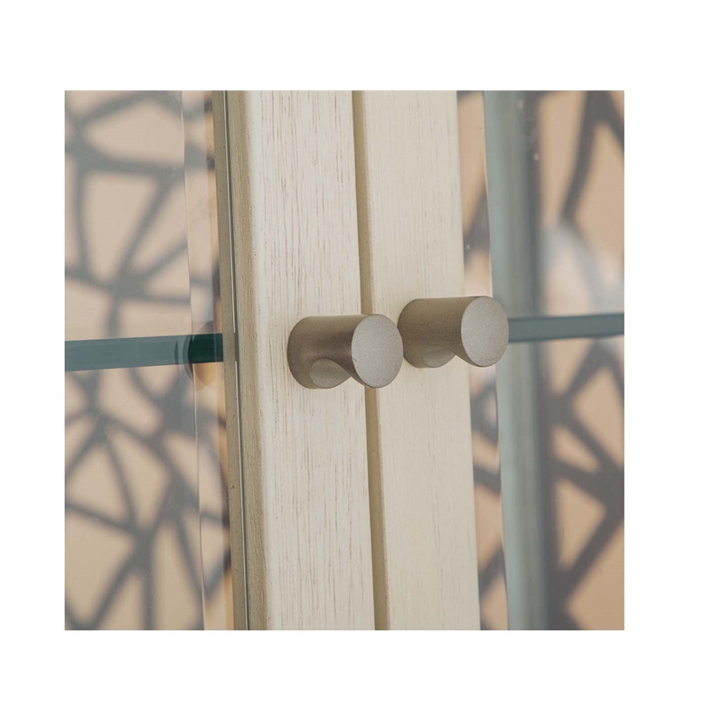 Bowery Hill Transitional Warm Silver And Acadia White Display Cabinet
