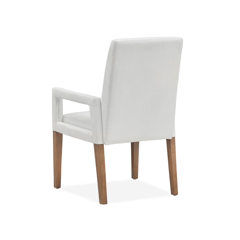 Bowery Hill Transitional Belgian Wheat White Upholstered Arm Chair Two Pack