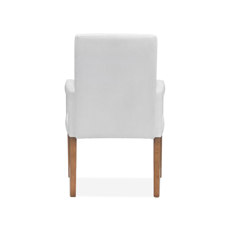 Bowery Hill Transitional Belgian Wheat White Upholstered Arm Chair Two Pack