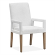 Bowery Hill Transitional Belgian Wheat White Upholstered Arm Chair Two Pack