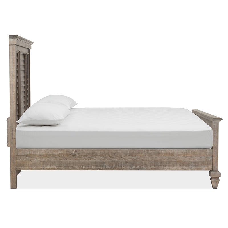 Bowery Hill Pine Veneer Dovetail Grey Queen Panel Bed