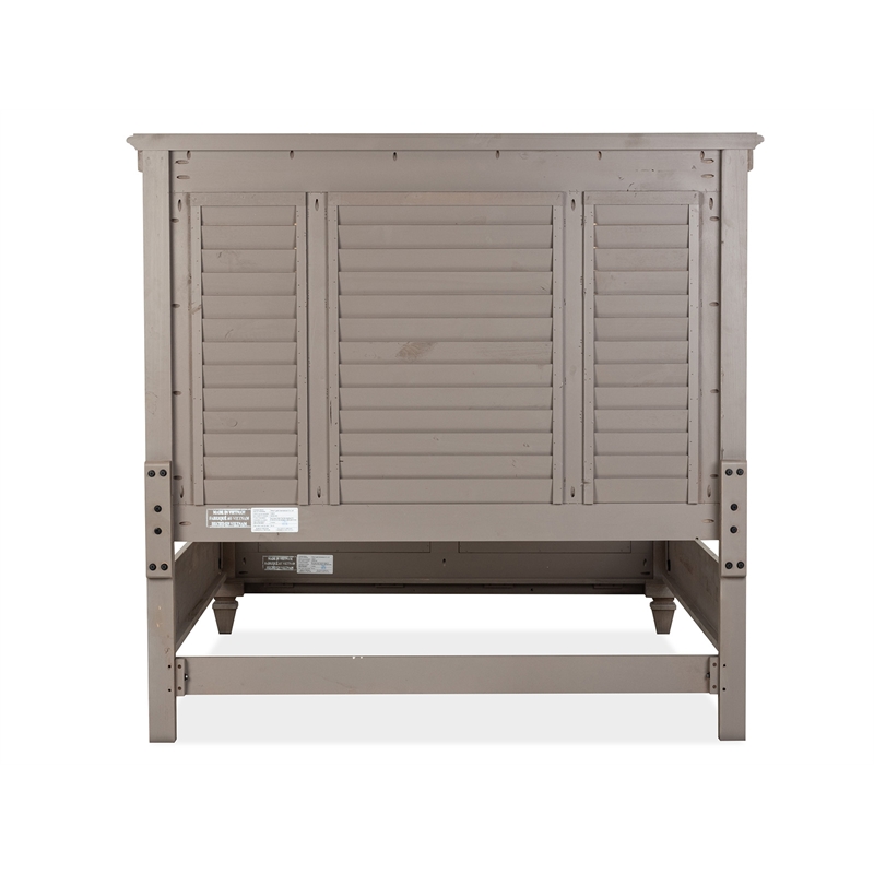 Bowery Hill Pine Veneer Dovetail Grey Queen Panel Bed
