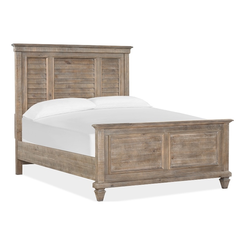Bowery Hill Pine Veneer Dovetail Grey Queen Panel Bed
