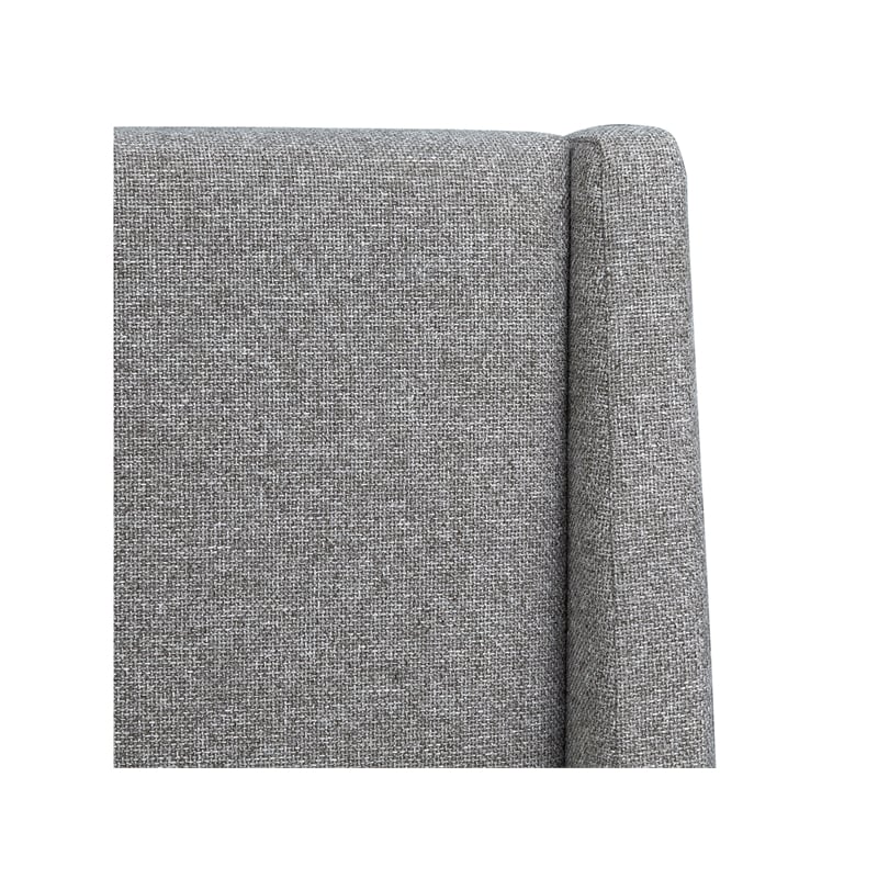Bowery Hill Traditional Wood Queen Grey Upholstered Island Bed