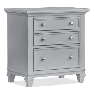 Bowery Hill Traditional Wood Harbor Gray Grey Drawer Nightstand