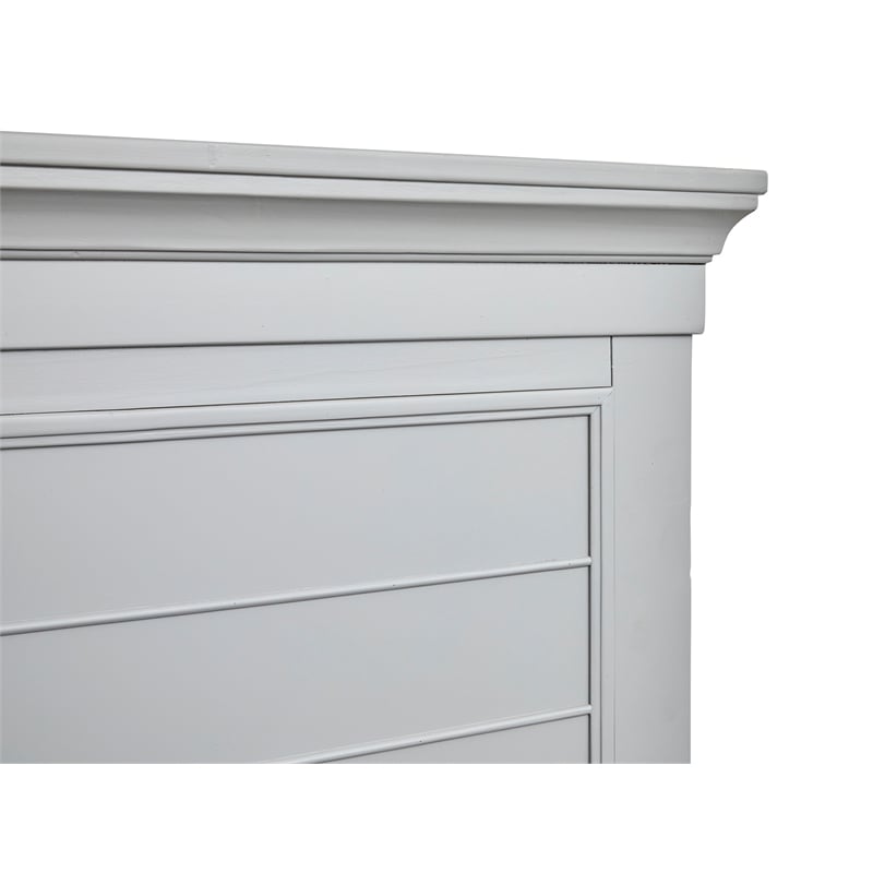 Bowery Hill Traditional Wood Harbor Gray Queen Grey Panel Bed