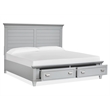 Bowery Hill Traditional Harbor Gray Queen Grey Panel Storage Bed