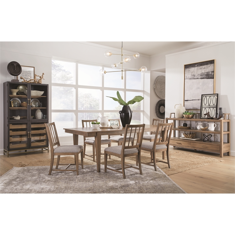 Bowery Hill Transitional Belgian Wheat Upholstered Side Chair Two Pack