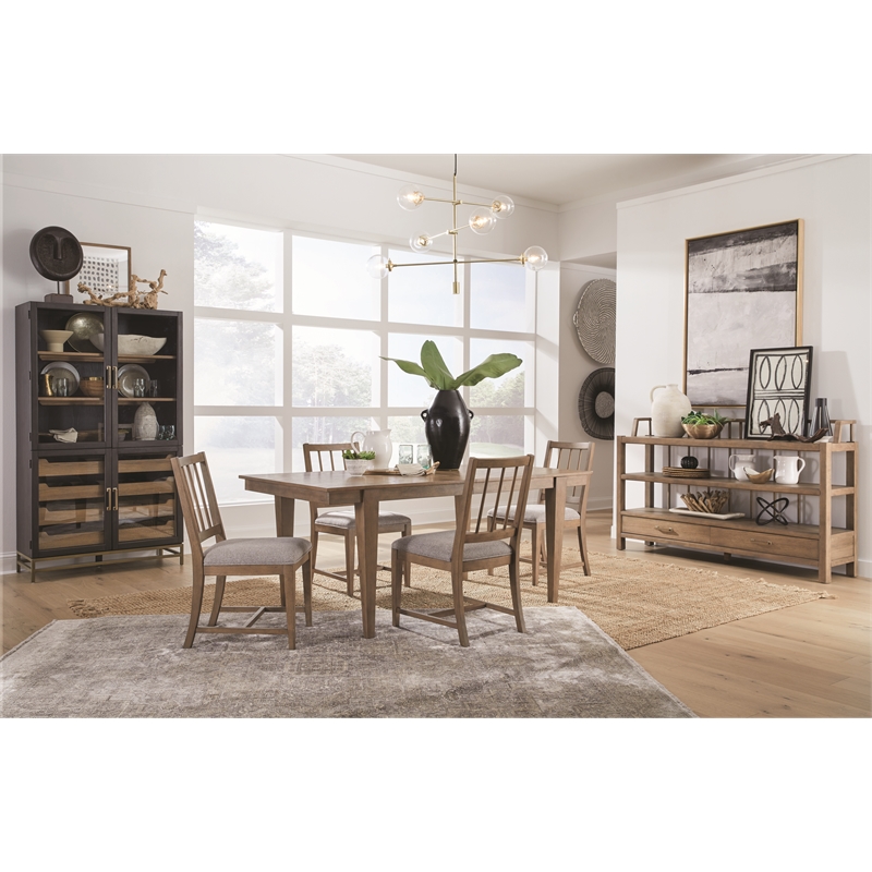 Bowery Hill Transitional Belgian Wheat Upholstered Side Chair Two Pack