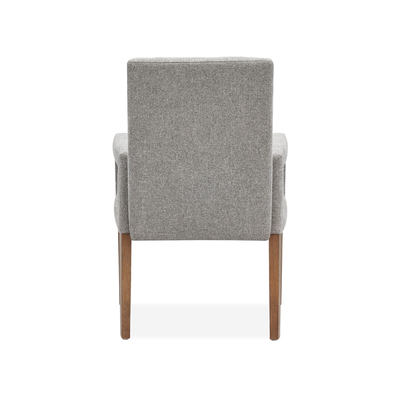 Bowery Hill Transitional Belgian Wheat Grey Upholstered Arm Chair Two Pack