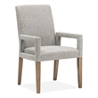 Bowery Hill Transitional Belgian Wheat Grey Upholstered Arm Chair Two Pack