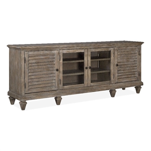 Bowery Hill Traditional Pine Veneer and Pine Solids Dovetail Gray Large Console