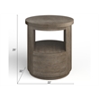 Bowery Hill Transitional Wood Brown Porpoise Round End Table