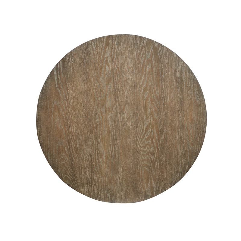 Bowery Hill Transitional Wood Brown Porpoise Round End Table